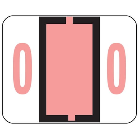 Smead Label, Bccrn, Endtab, "0", Pink Pk SMD67370
